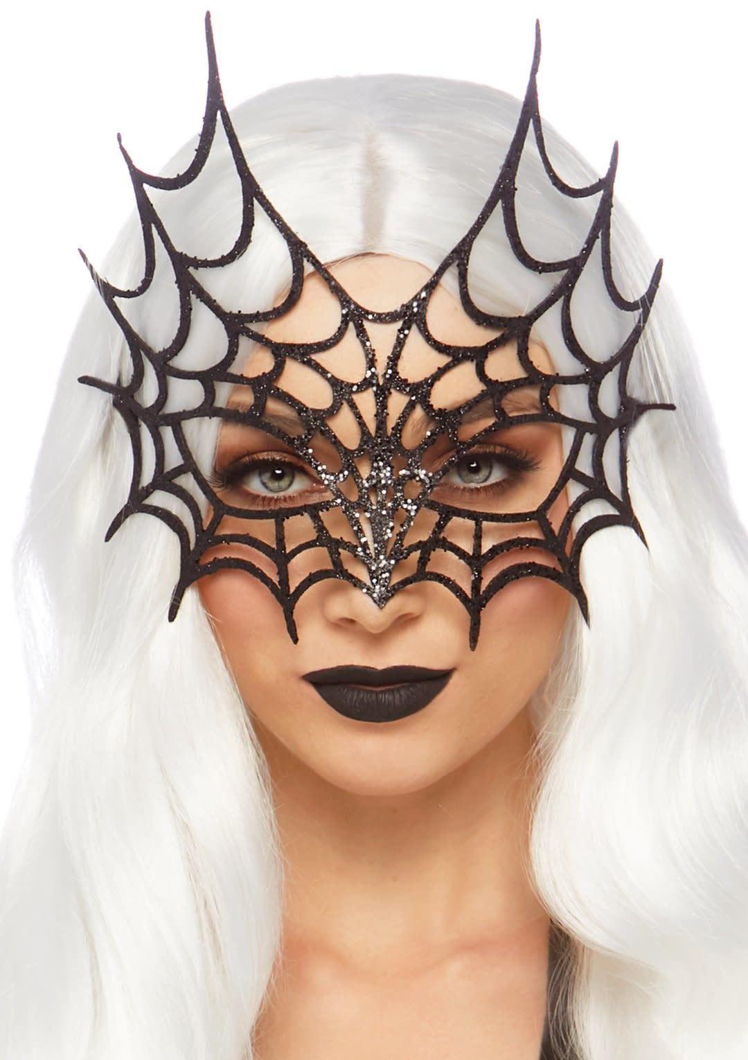Web Masquerade Mask - Black