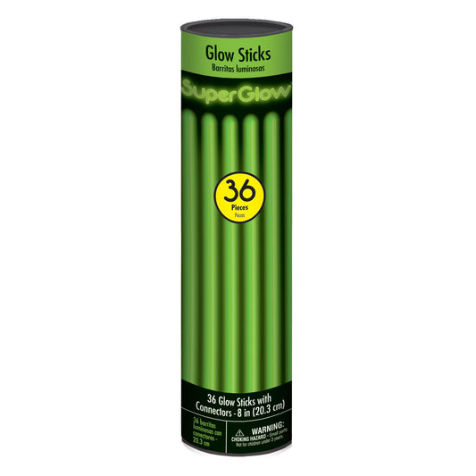 8" Glow Sticks (36 ct.) - Green