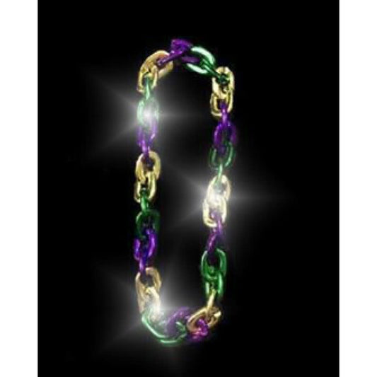 LED Flashing Mardi Gras Link Chain