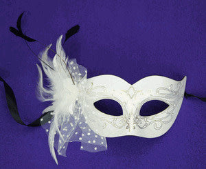 Brulee Eye Mask with Feathers