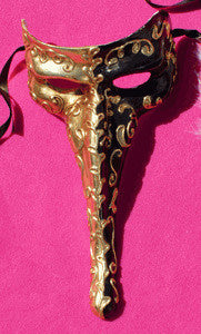 Sicilian Casanova Mask: Black/Gold