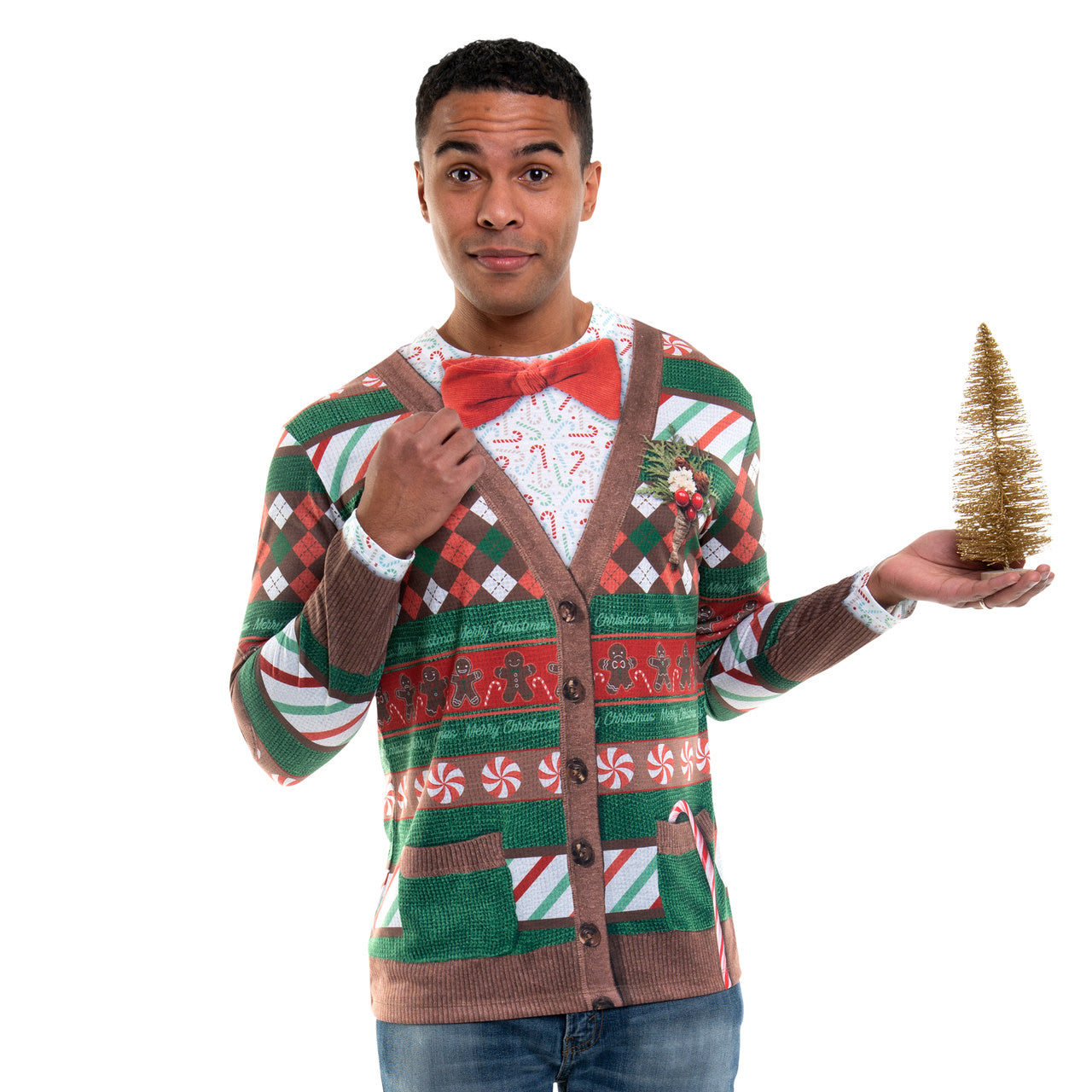 Sweater Tee: Candy Cane Cardigan