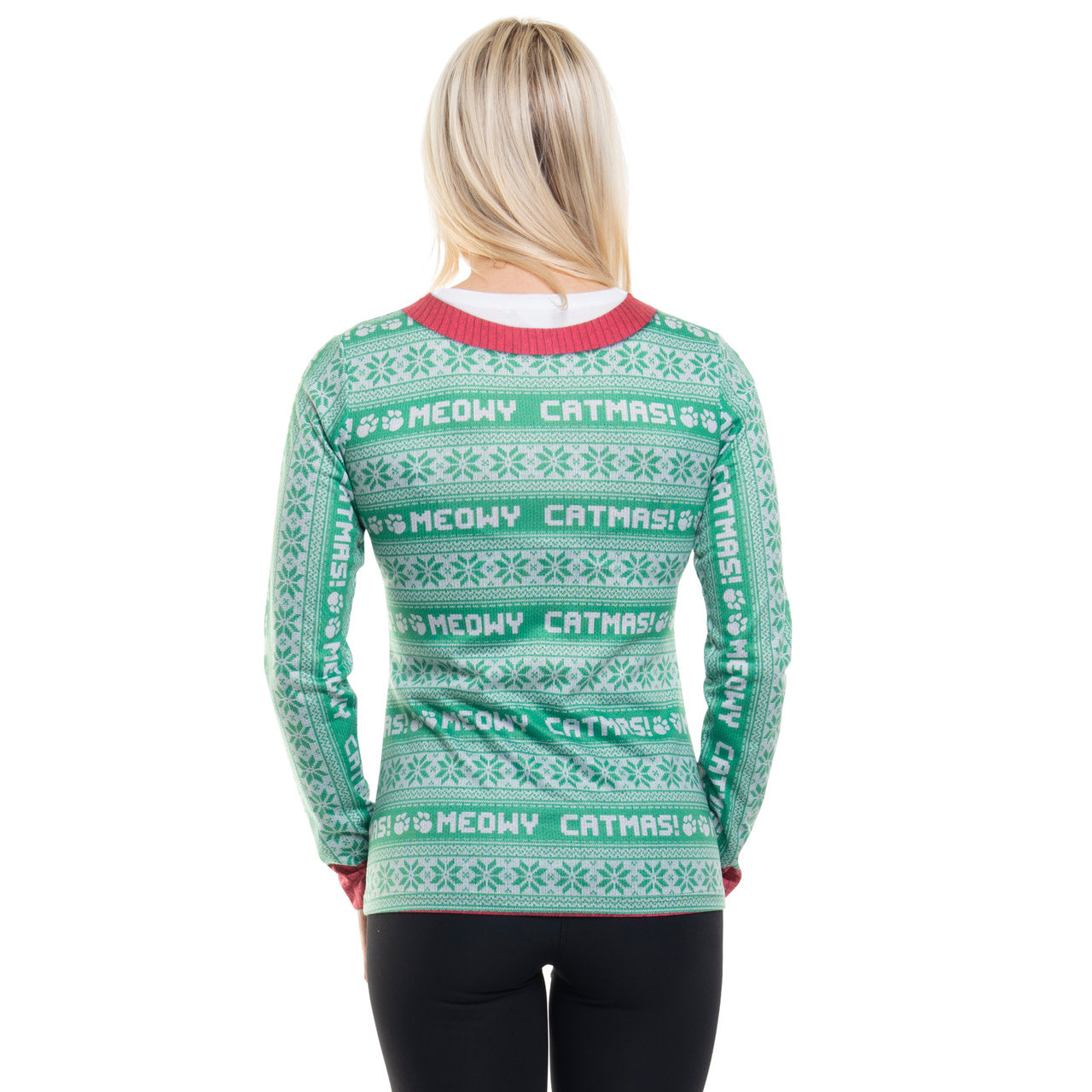 Ladies Sweater Tee: Festive Felines