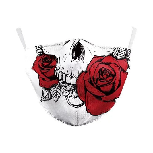 Fabric Face Mask - Skull with Rose