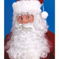A man dressed as Santa Claus wearing a Santa wig and beard set.