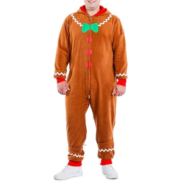 Adult Christmas Onesie Pajamas: Gingerbread