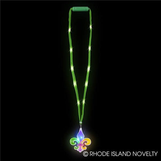 Mardi Gras Light-Up Lanyard: Fleur De Lis