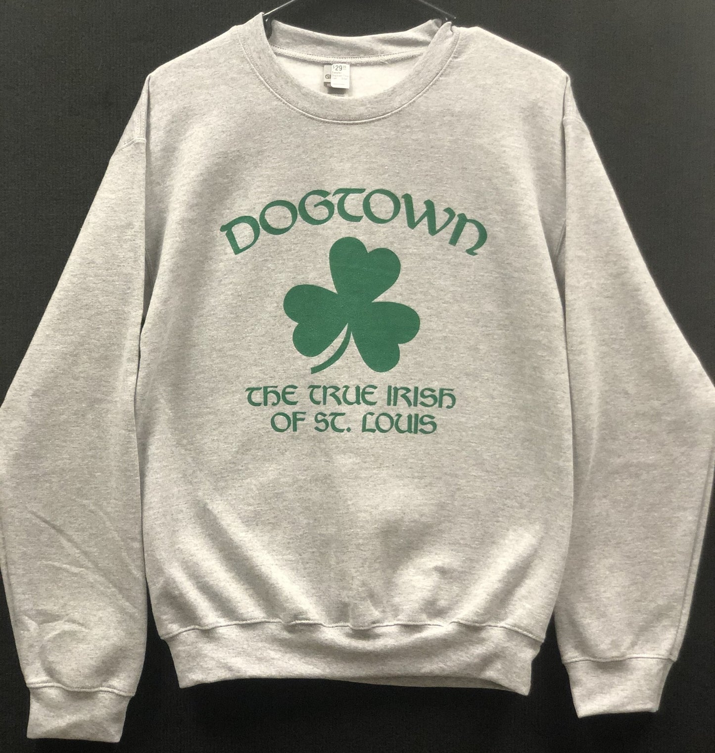 Another view of the Dogtown St. Patrick's Day sweatshirt.