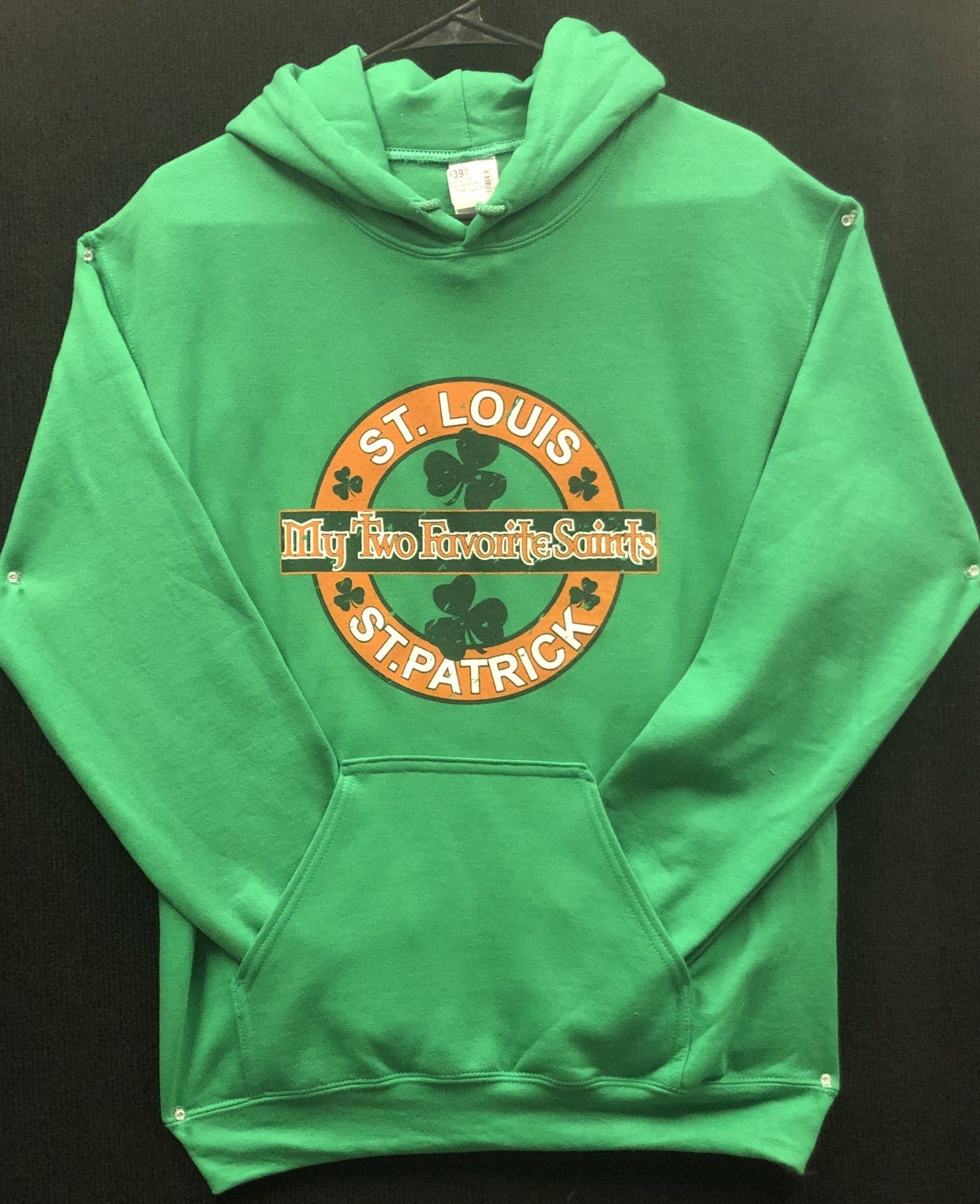 A bright green St. Patrick's Day Hoodie.