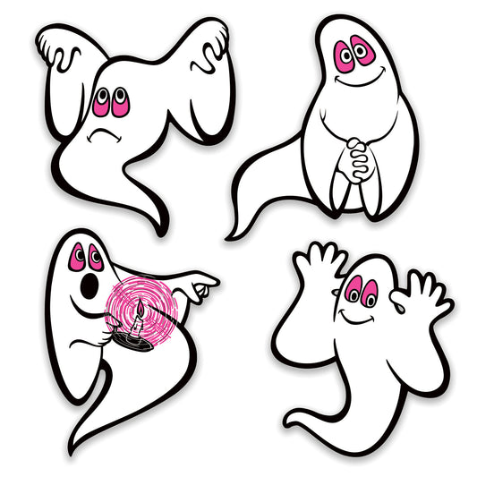 Vintage Halloween: Peel 'N Place - Ghosts (4pk.)