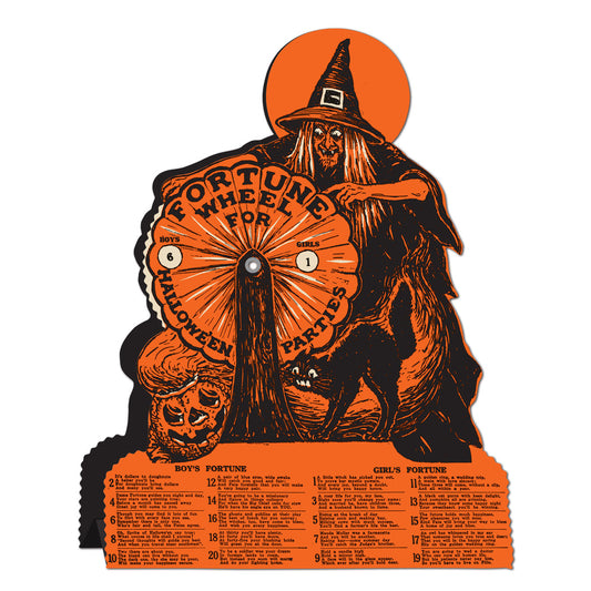 Vintage Halloween: Witch Fortune Wheel Game