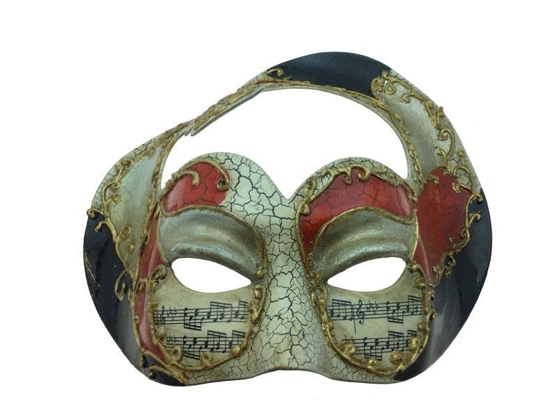 Venetian Open Top Masquerade Mask: Red