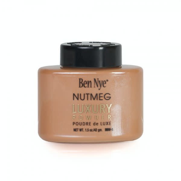 Ben Nye luxury powder in nutmeg color product number MVH - 9 in a 1.5 oz bottle.