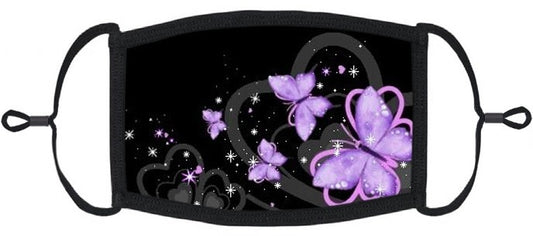 Youth Fabric Face Mask: Purple Butterflies (1pk.)