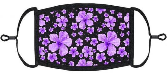Adjustable Fabric Face Mask: Purple Hibiscus (1pk.)