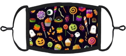 Youth Adjustable Fabric Face Mask: Halloween Candy (1pk.)