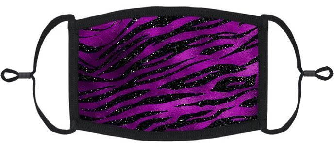 Adjustable Fabric Face Mask: Purple Animal Print (1pk.)