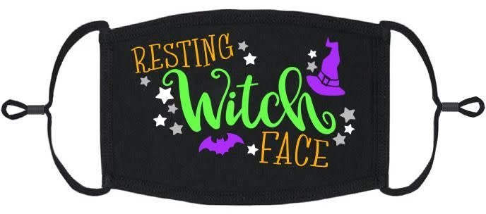Adjustable Fabric Face Mask: Resting Witch Face (1 pk.)