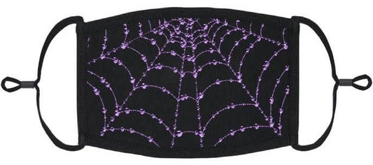 Adjustable Fabric Face Mask: Purple Spiderweb (1pk.)