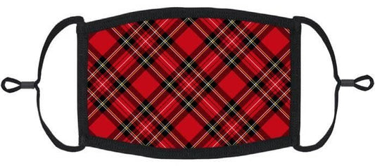 Adjustable Fabric Face Mask: Red Plaid (1pk.)