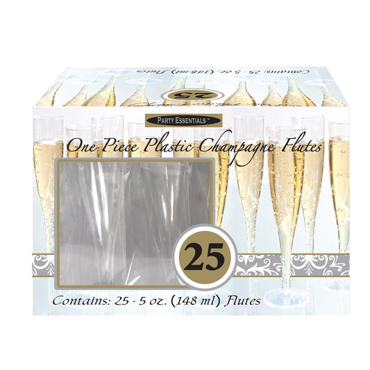 5oz. Champagne Flutes: Clear (Box Set 25ct.)