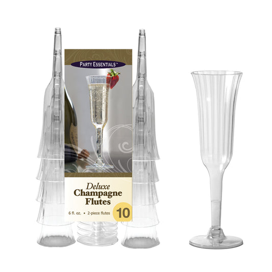 6oz. Deluxe Champagne Flutes: Clear (10ct.)
