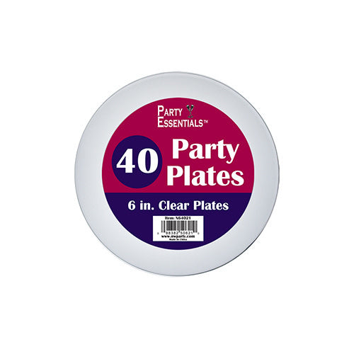 6" Party Plates: Clear (40ct.)