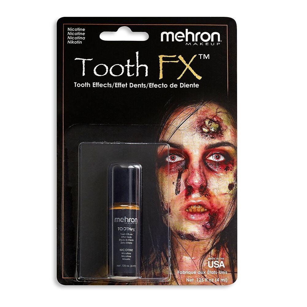 A 1.25 fl oz package of nicotine Mehron Tooth FX.