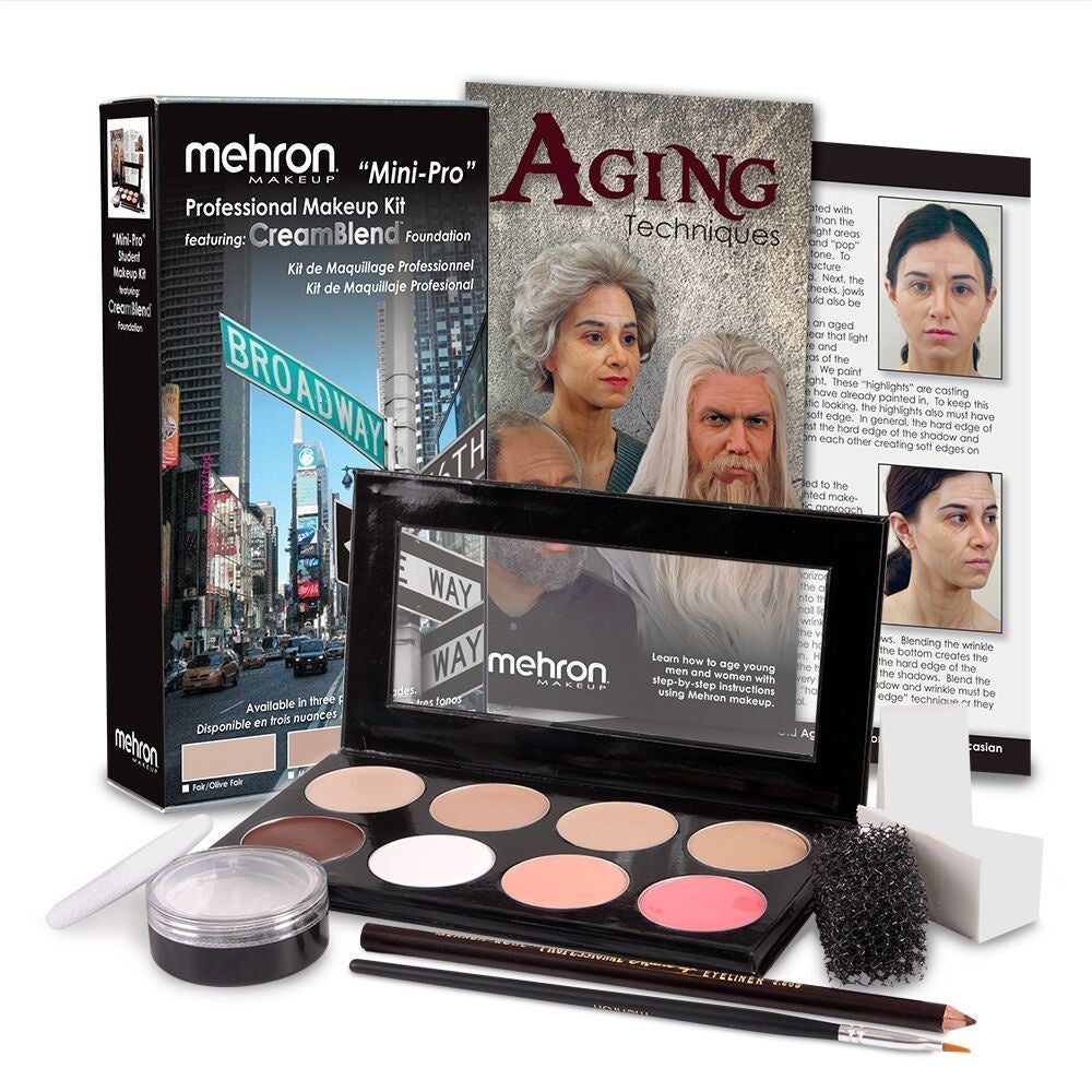 The Mehron Mini-pro professional makeup kit with a different foundation palette.