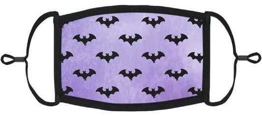 Adjustable Fabric Face Mask: Purple Bats (1pk.)
