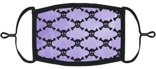 Adjustable Fabric Face Mask: Purple Skulls (1pk.)