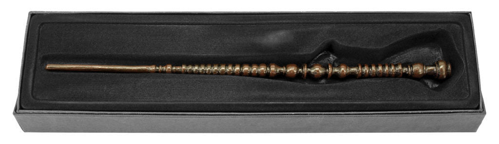 A view of the collectible wizard wand in its case.