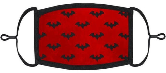 Adjustable Fabric Face Mask: Red Bats (1pk.)
