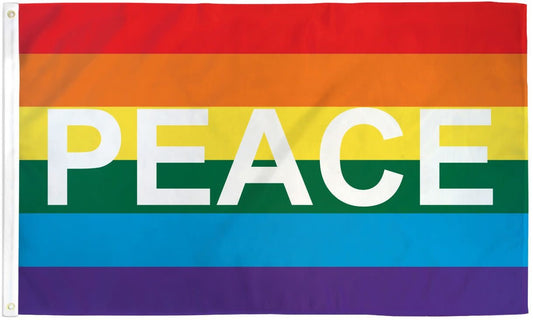 Flag (3x5Ft) - Rainbow Peace Letter