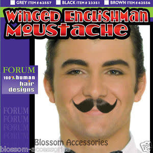 Winged Englishman Moustache: Grey