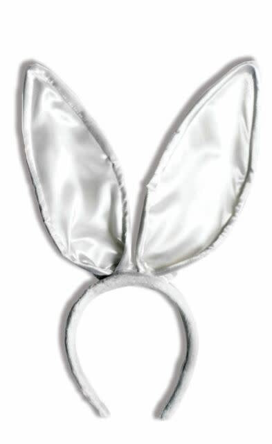 Deluxe white bunny ears with a headband.