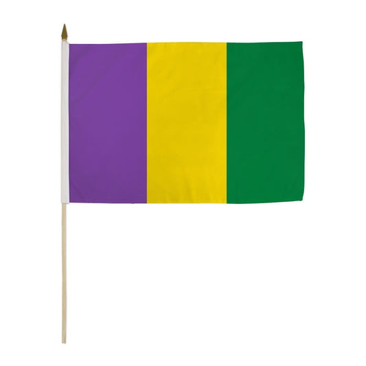 Mardi Gras Stick Flag (12x18in) - Plain