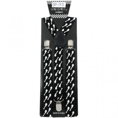 Suspenders: Electric Guitars - Black/White (SU-SP173)