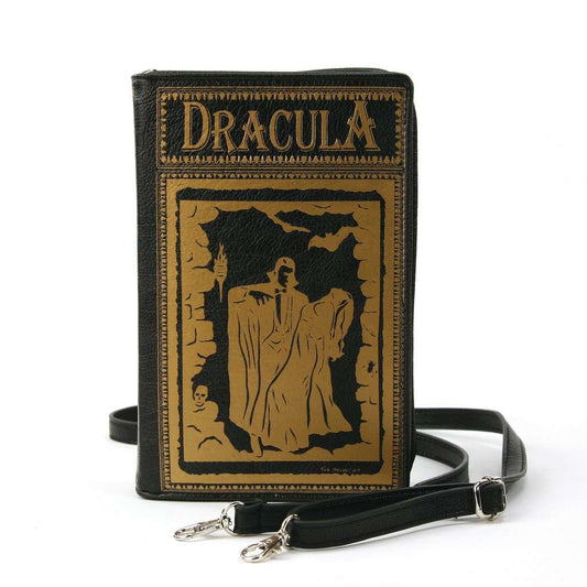 Crossbody Vinyl Bag: Dracula Book - Black