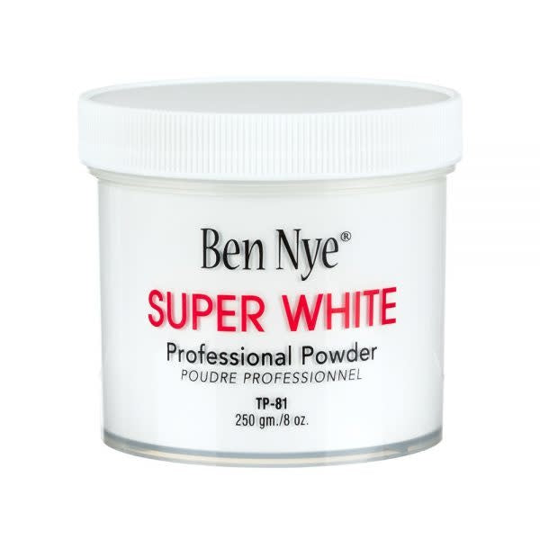 An 8 oz container of Ben Nye Super White Pro Powder.