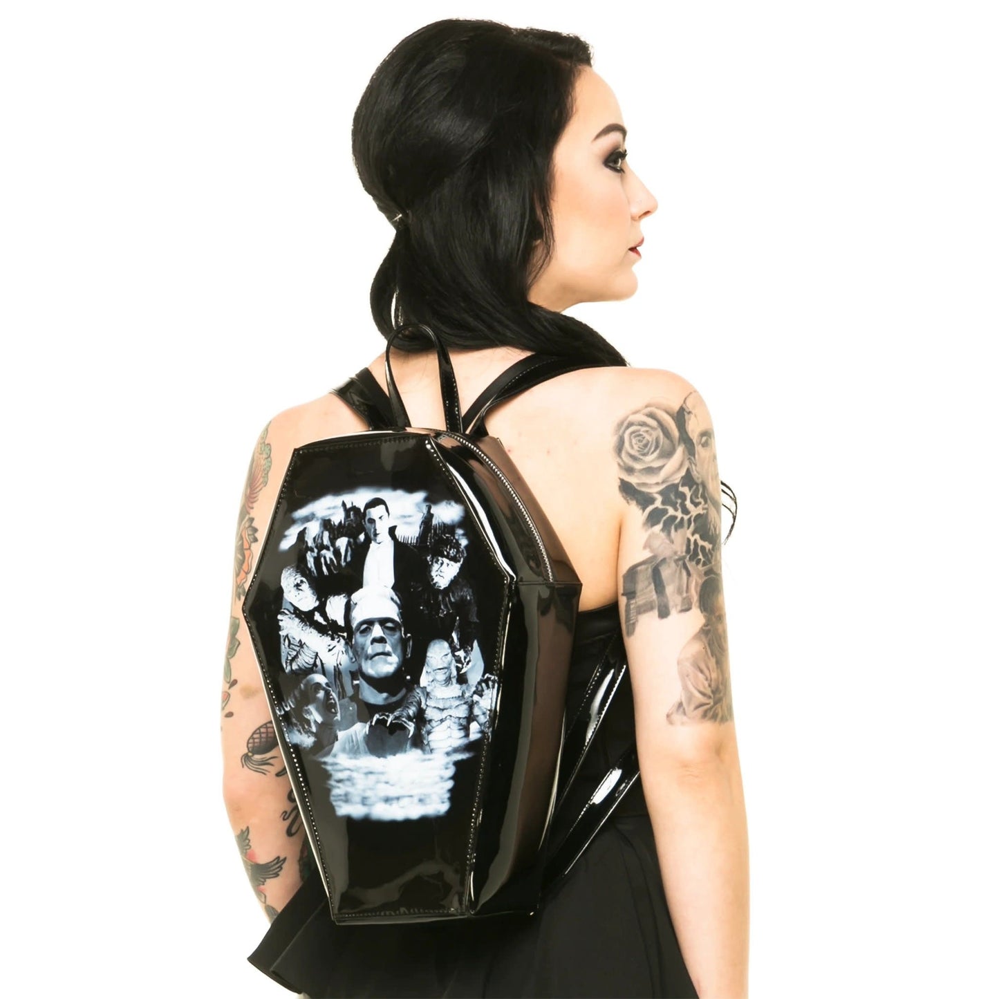 Universal Monster Collage Coffin Backpack (14"x9")