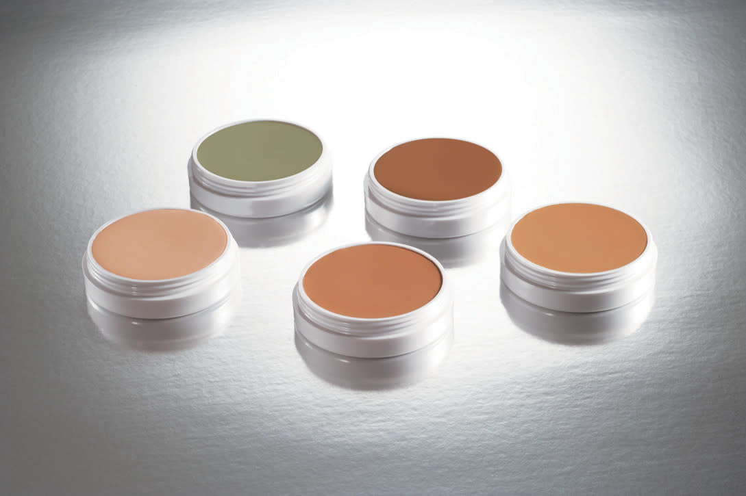 Ben Nye creme foundation in 5 different shades.